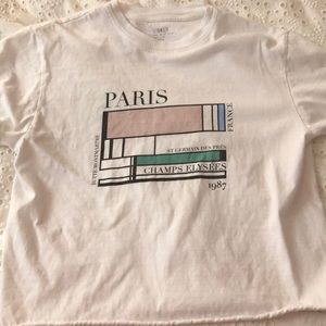 Brandy Melville raw hem Paris t-shirt